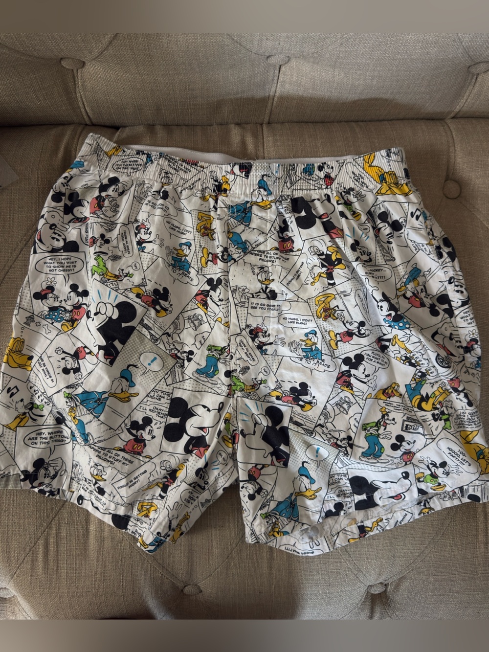Disney Parks Authentic Comic Strip All Over Print Shorts Size S Cotton